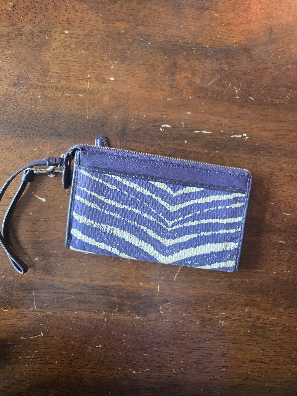 COACH Purple Zebra Print Wristlet - Picture 2 of 4